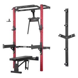 HMS Multifunkční posilovací stojan - Power Rack  KLT22 červený