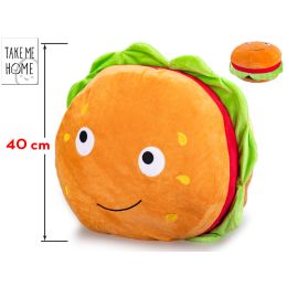 Take Me Home hamburger plyšový 40cm s obličejem 0m+