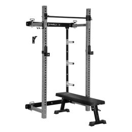 HMS Multifunkční skládací posilovací stojan - Power Rack  KLT34 šedý
