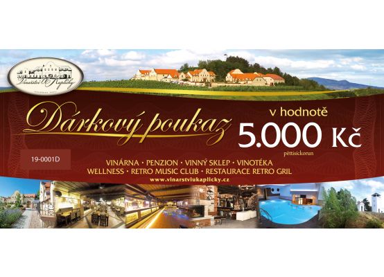 Vinařství U Kapličky - poukaz v hodnotě 5000 Kč