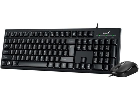 Genius KM-100SE, Set klávesnice a myši, drátový, CZ+SK layout, Copilot klávesa, USB, černý
