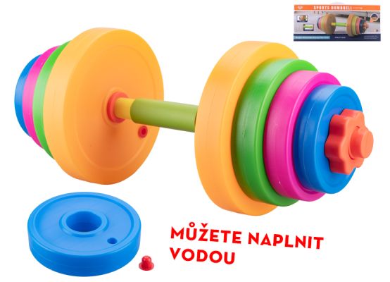 Činka pro děti 46cm + závaží plnitelné vodou 8ks v krabičce
